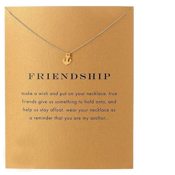 NWT Friendship Dainty Anchor Necklace - Gold - Picture 1 of 4